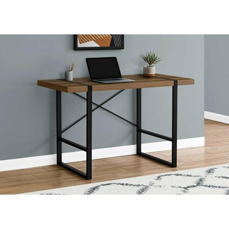 DAPHNES DINNETTE 48 in. Metal Computer Desk Walnut - Black DA3076405